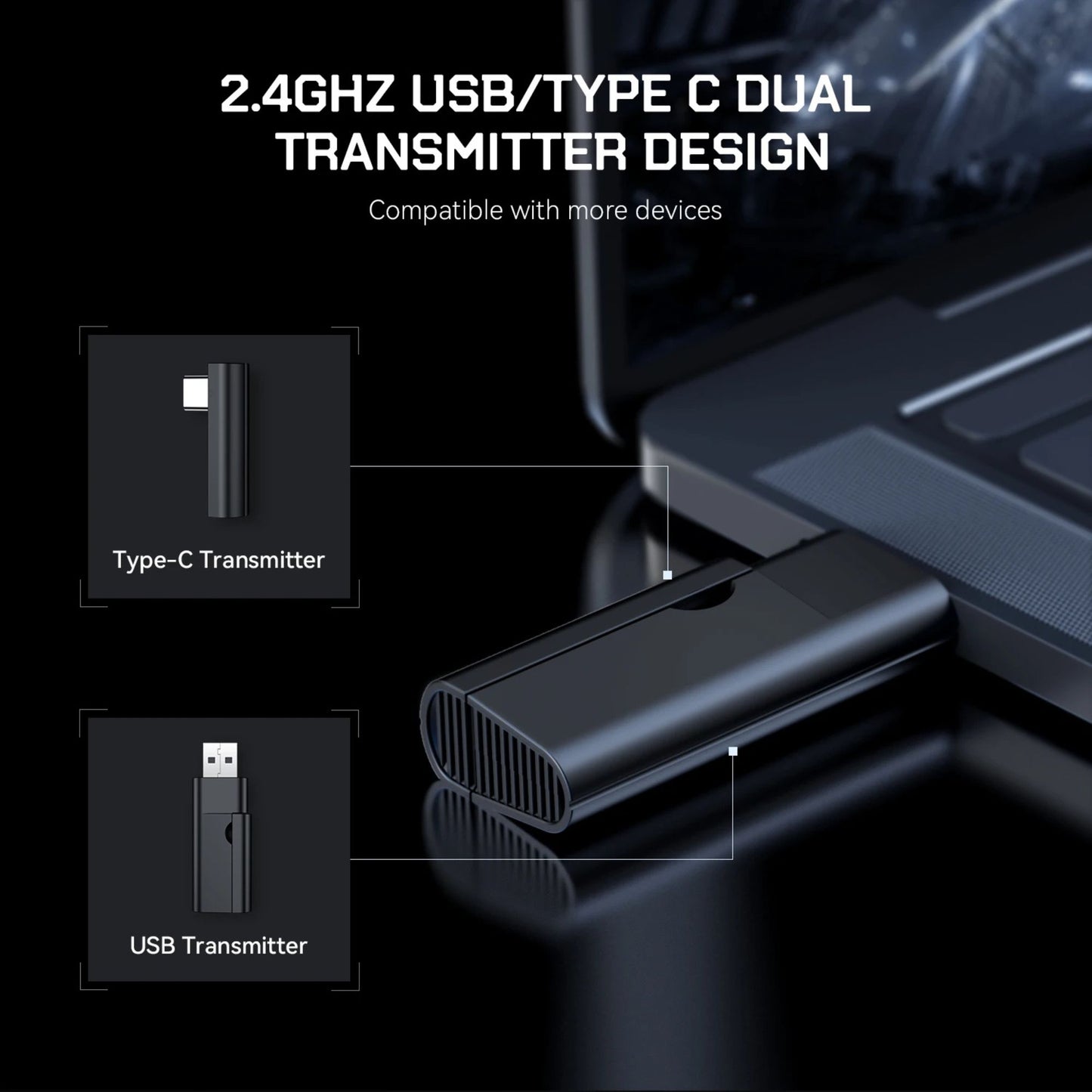SuperEQ Tri-Mode Wireless Gaming Headset
