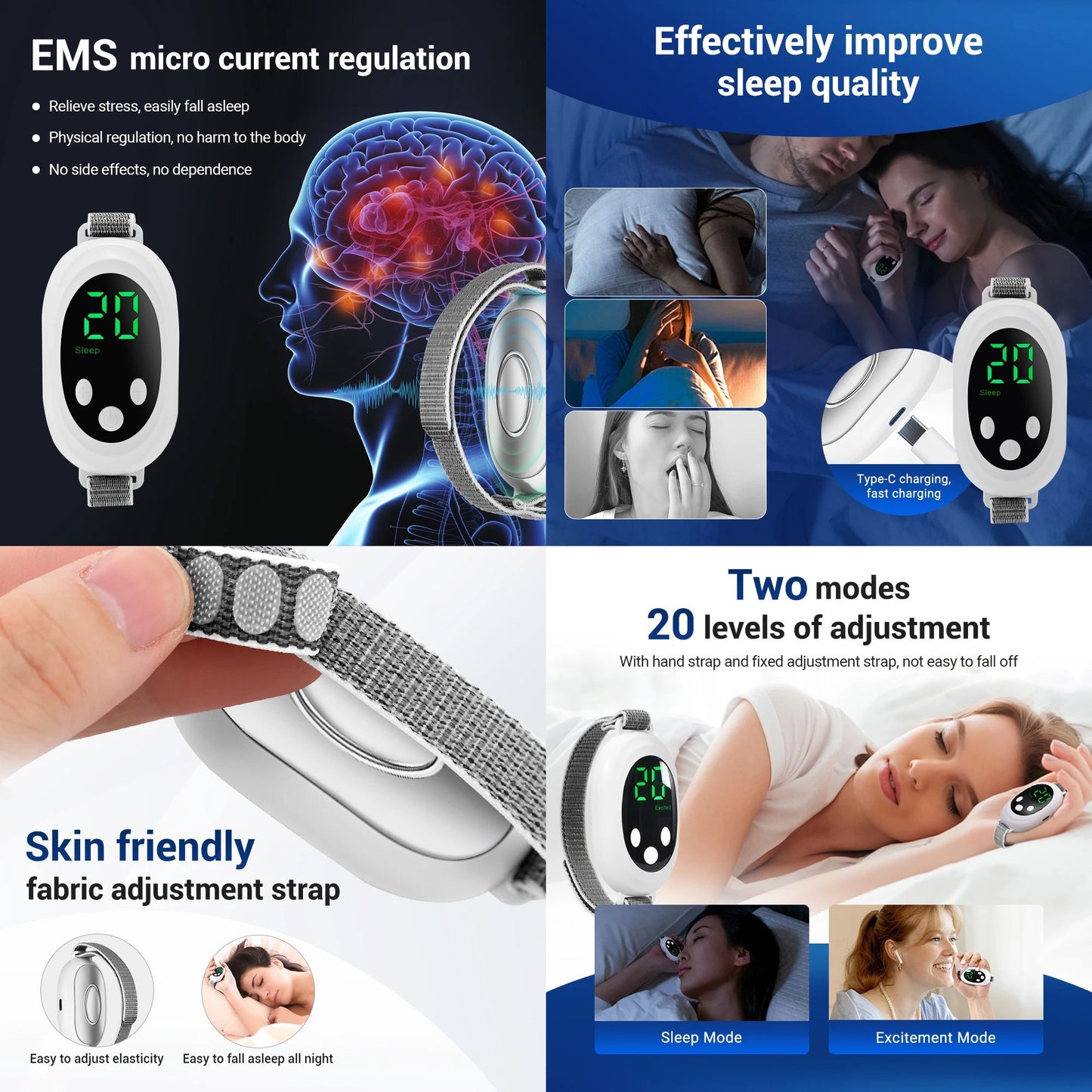 Smart Palm Sleep Massage Device