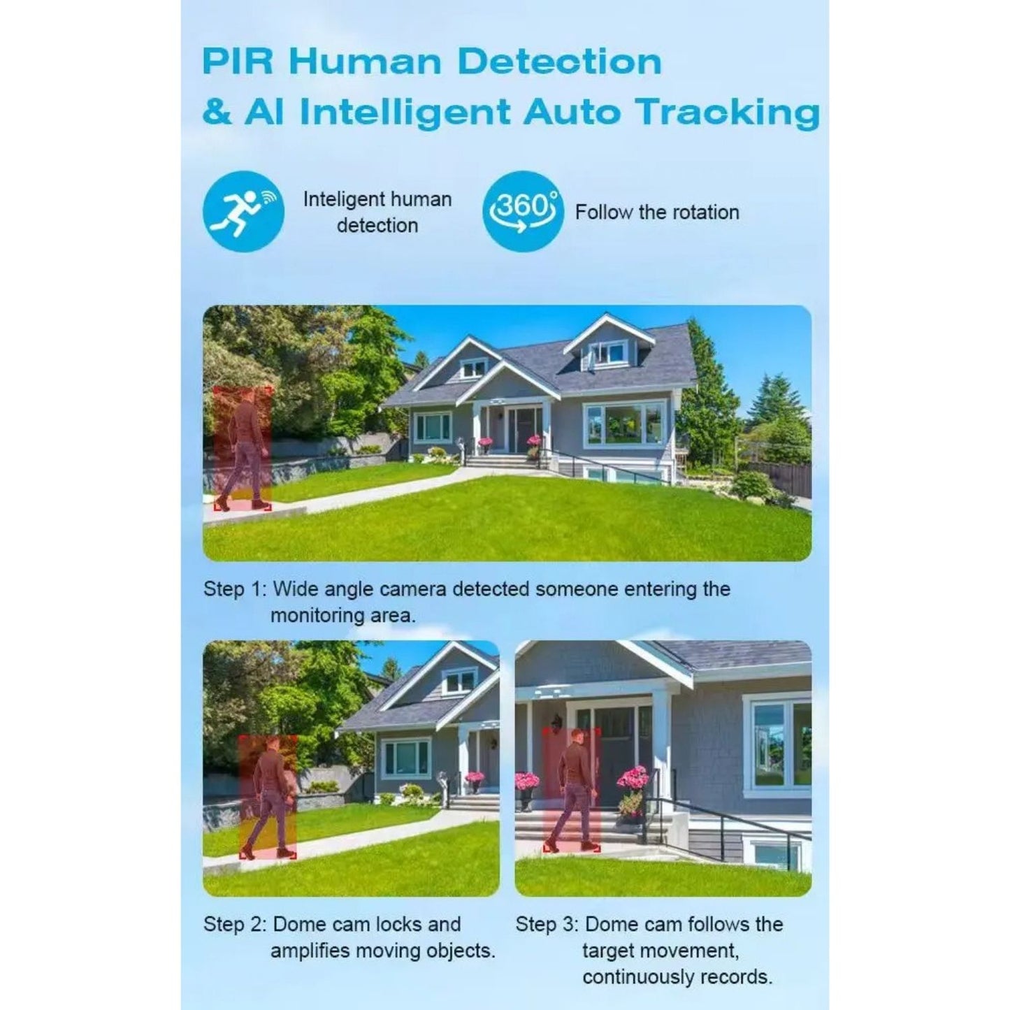 360 Outdoor Security Camera 8MP with AI Human Detection & Night Vision