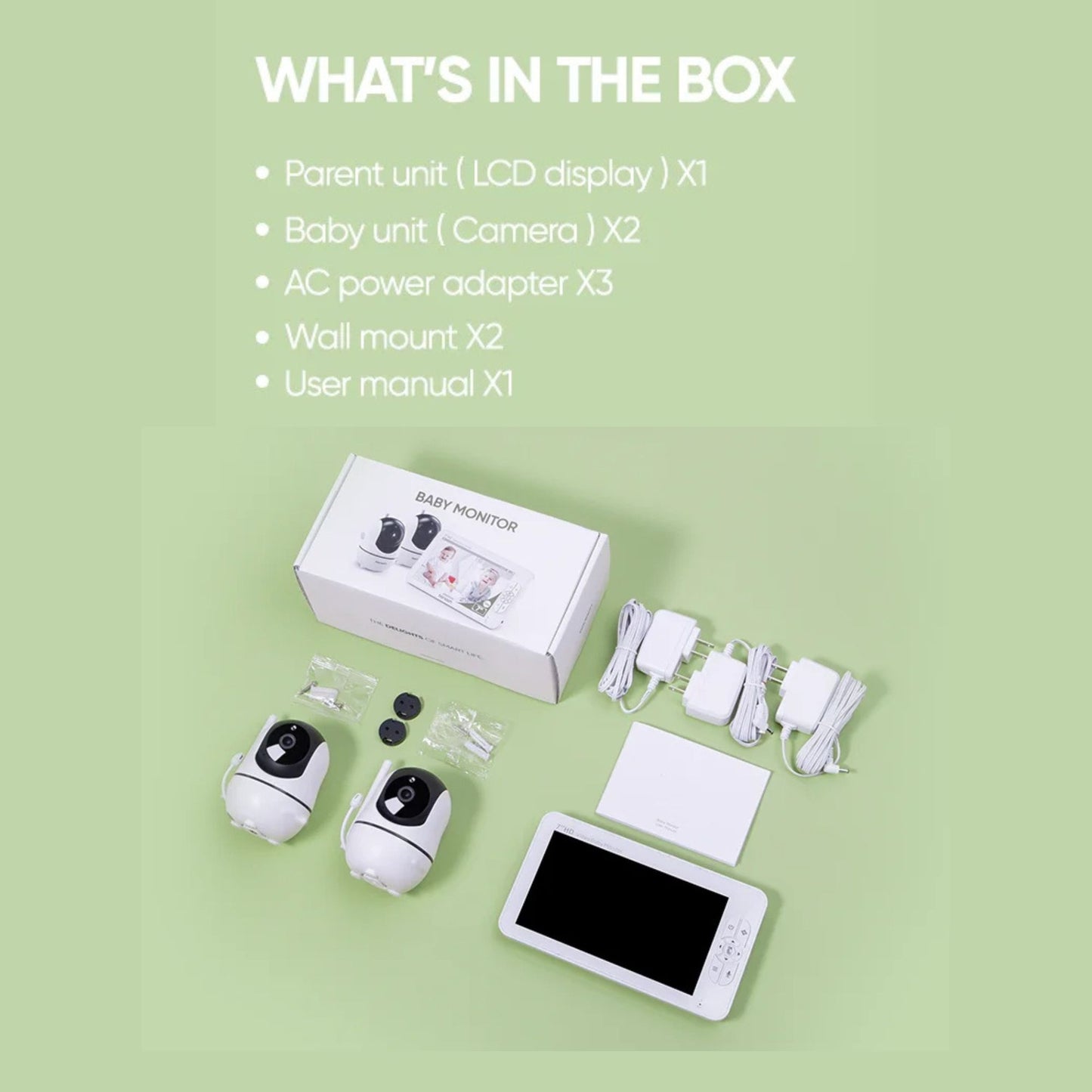 Baby Monitor 7" HD Split Screen