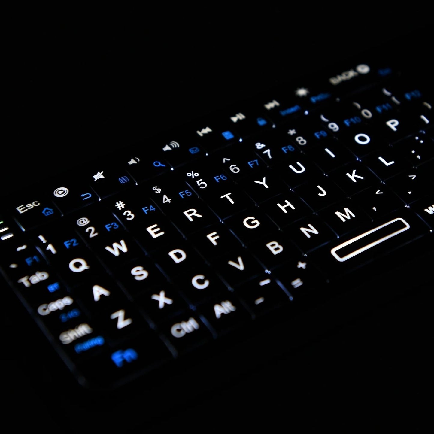 Mini Bluetooth & 2.4GHz Wireless Backlit Keyboard with Touchpad & IR Learning