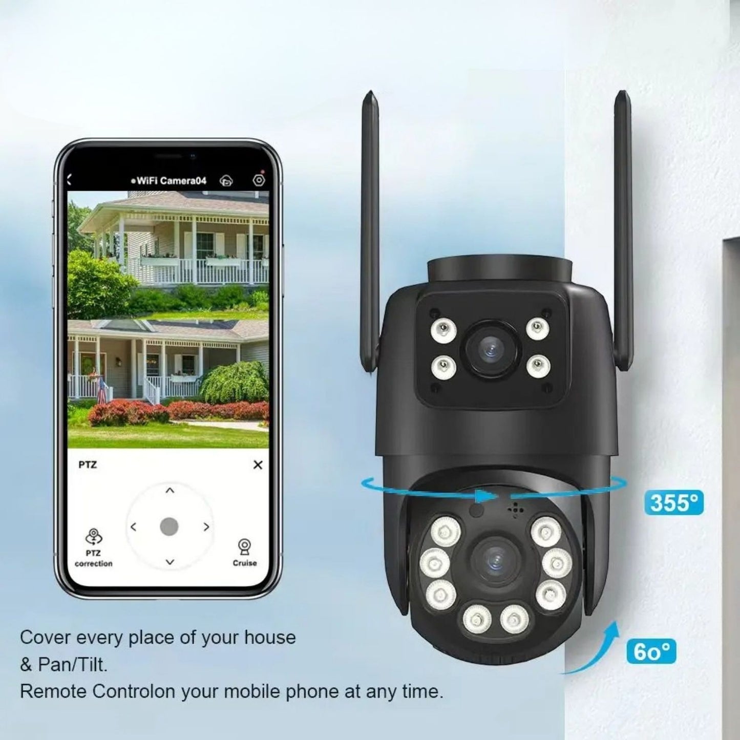 360 Outdoor Security Camera 8MP with AI Human Detection & Night Vision