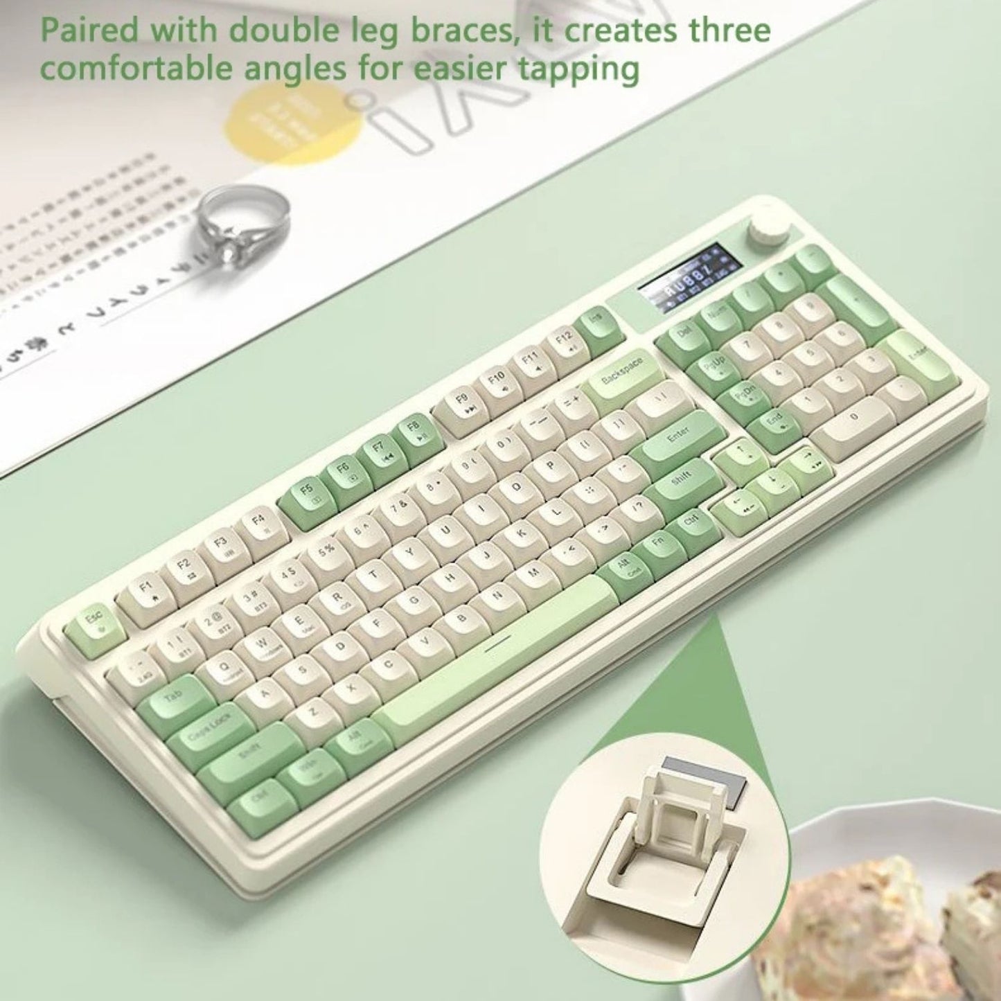 Gaming Keyboard with RGB Backlight, Multifunction Knob & Display Screen