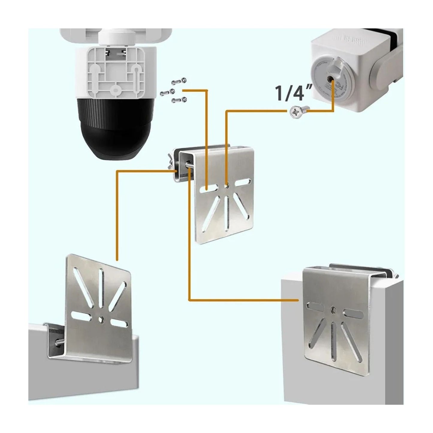 Metal Gutter Mount Bracket for Eufy SoloCam S340/E30