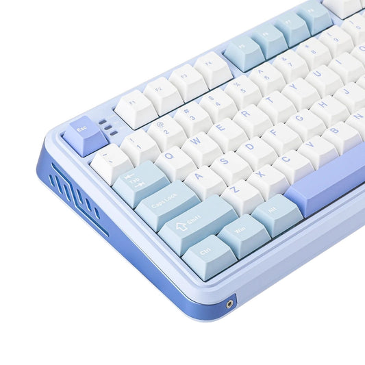 Tri-Mode Mechanical Keyboard | Gasket-Mount, Hot-Swappable, RGB Color Blue White