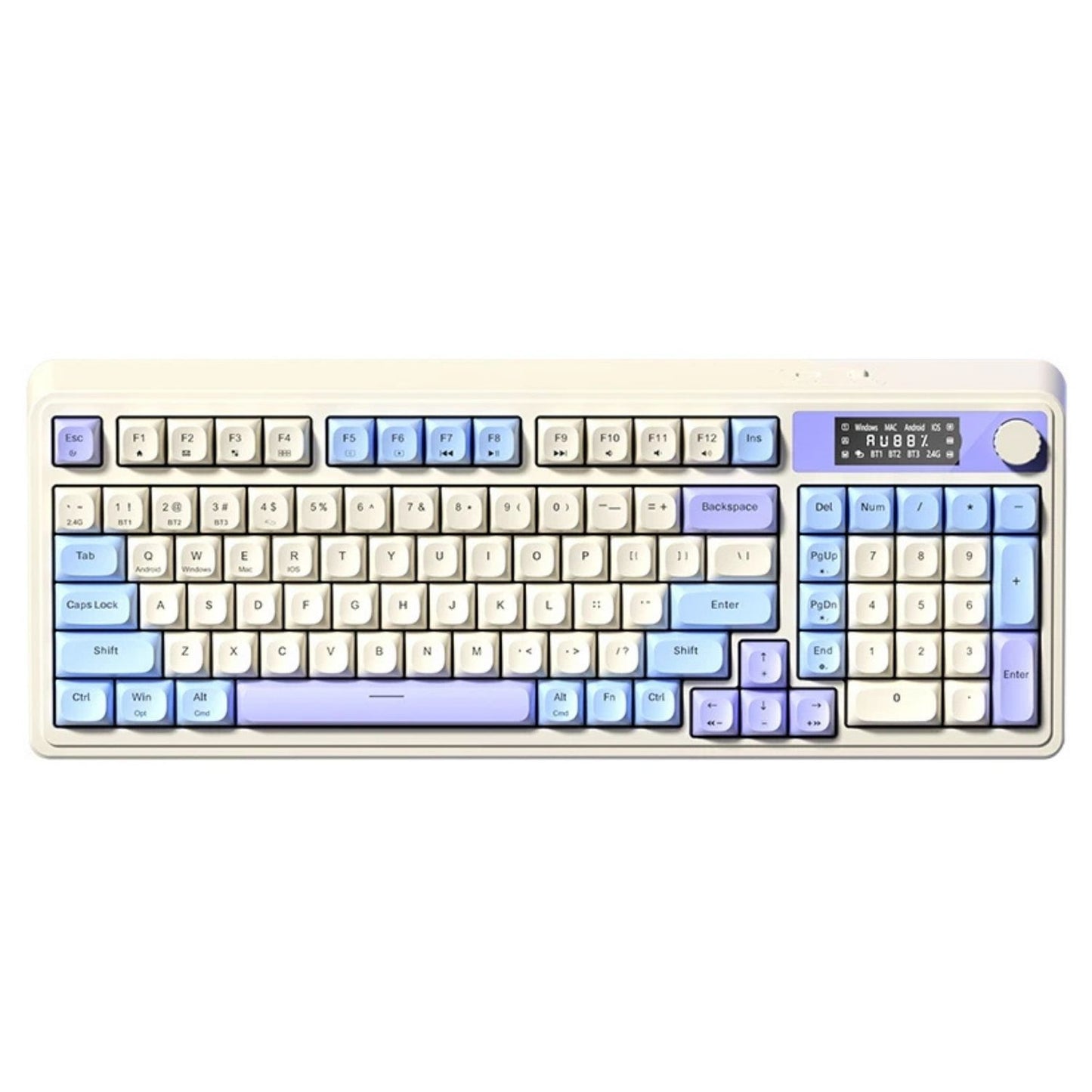 Gaming Keyboard with RGB Backlight, Multifunction Knob & Display Screen