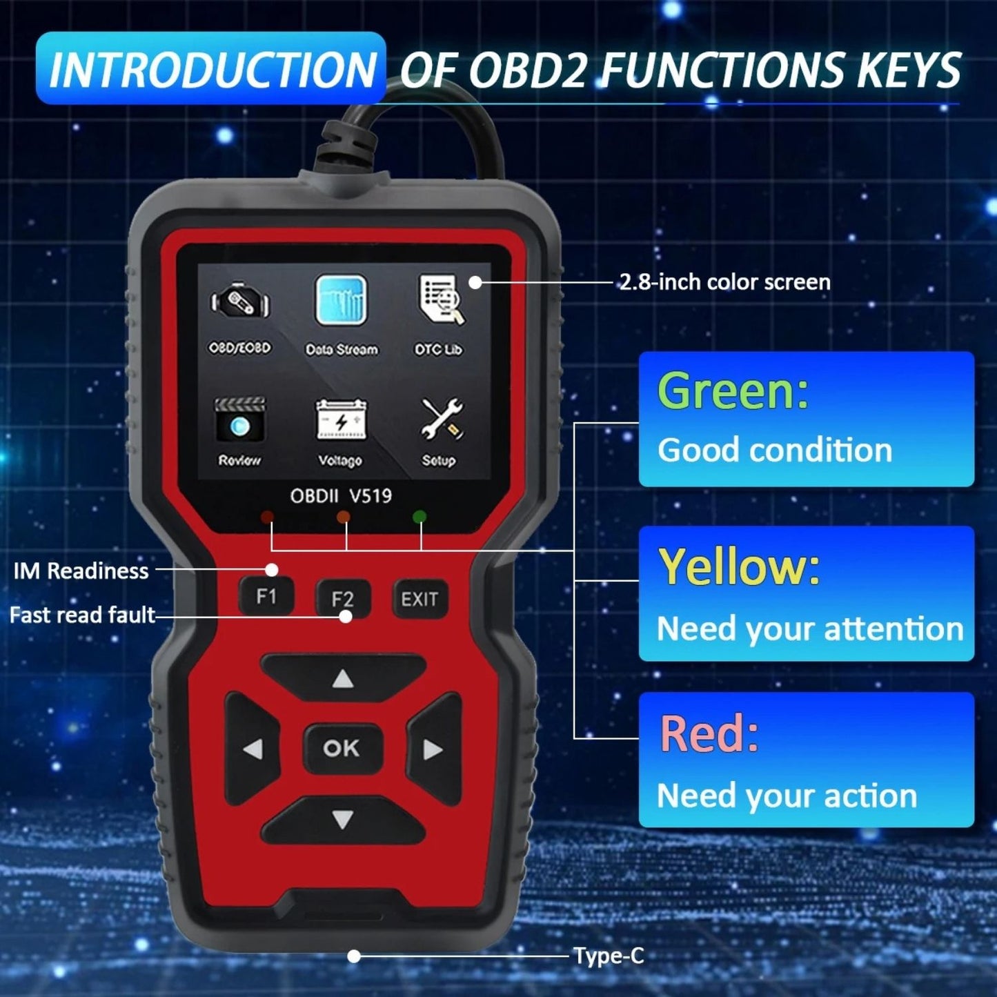 Professional Car OBD2 Scanner | Engine Code Reader & Diagnostic Tool