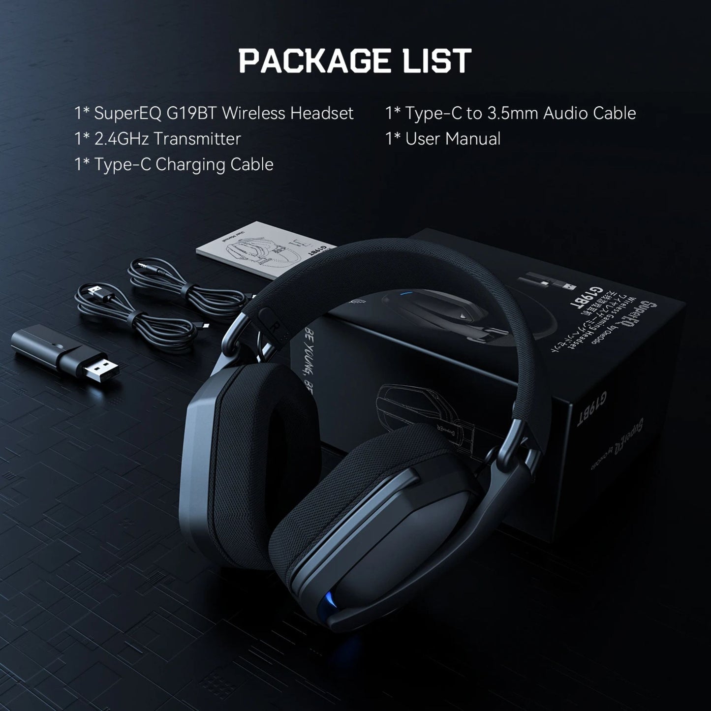 SuperEQ Tri-Mode Wireless Gaming Headset