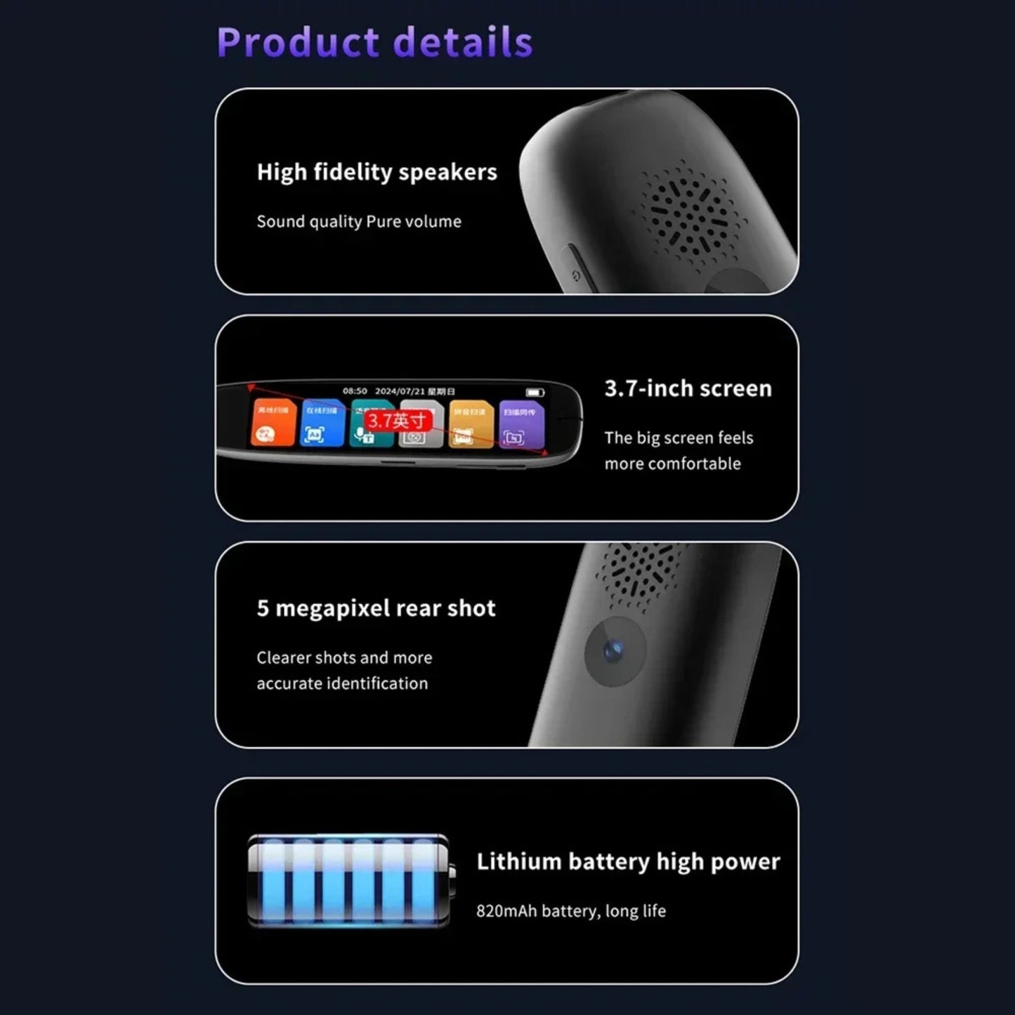 Smart Voice Translator Pen – 142 Languages