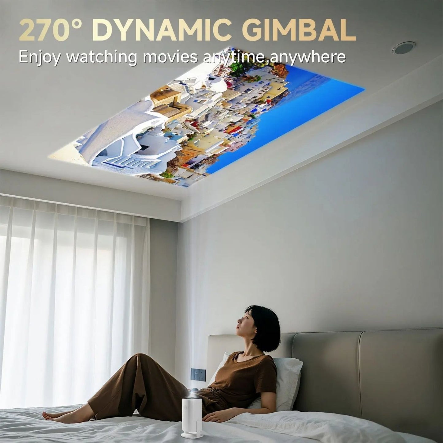 Smart Mini Projector 720P HD, 4K Support Portable Home Cinema
