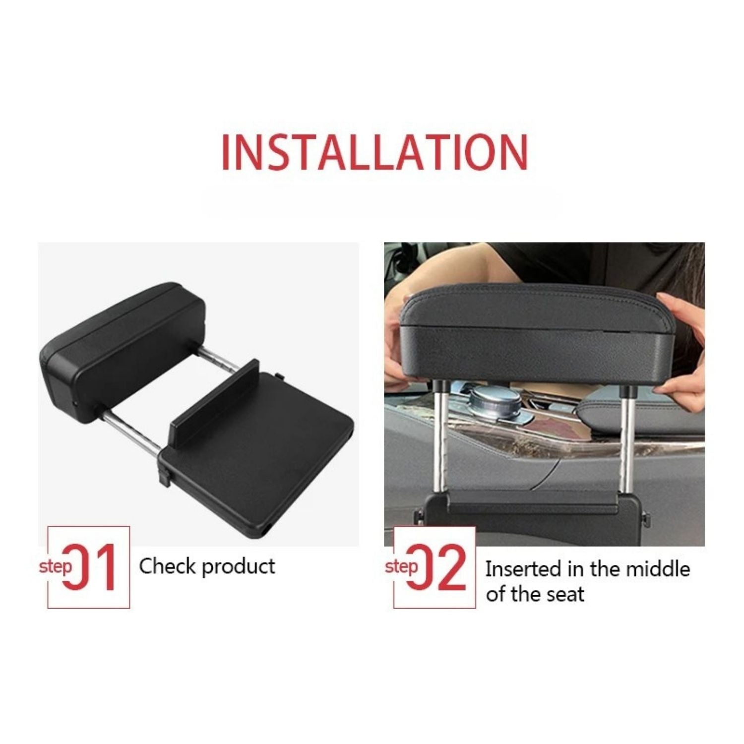 Step-by-step installation guide for a car product with text and images.