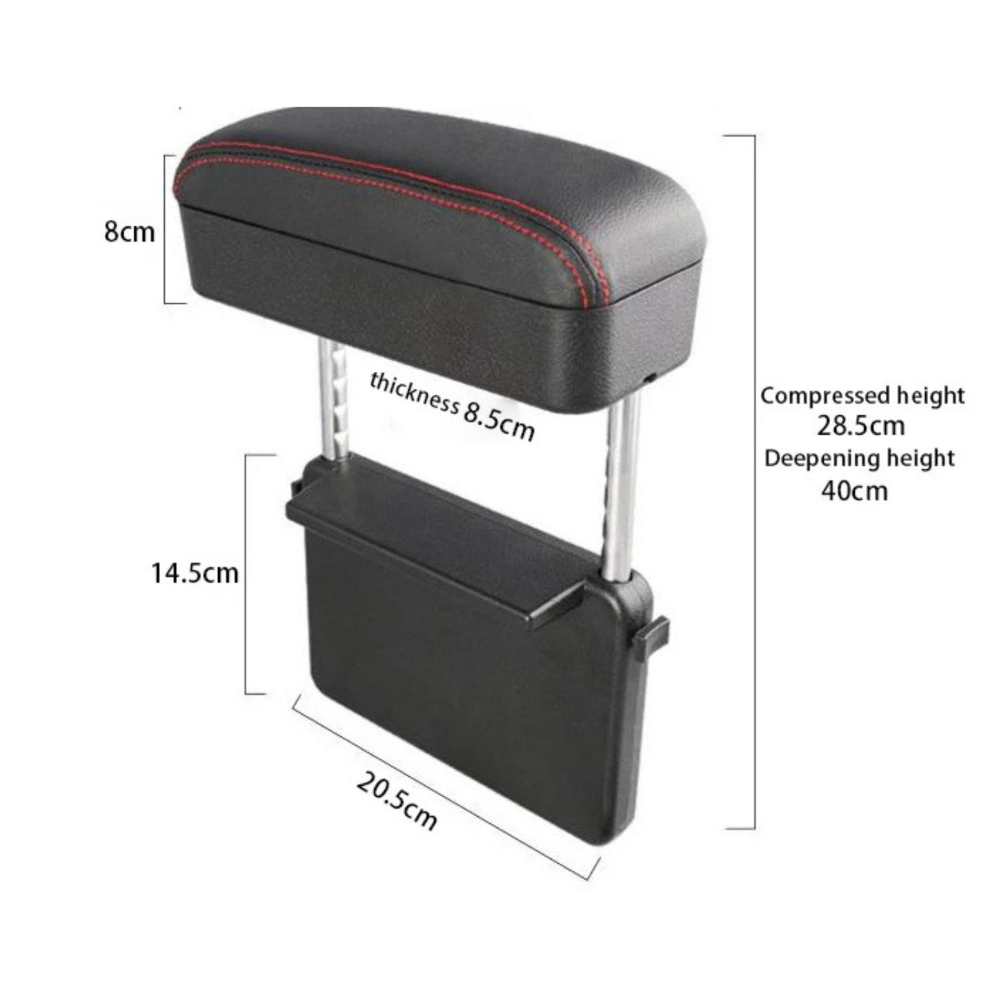 Adjustable Car Armrest Support with Storage Box
